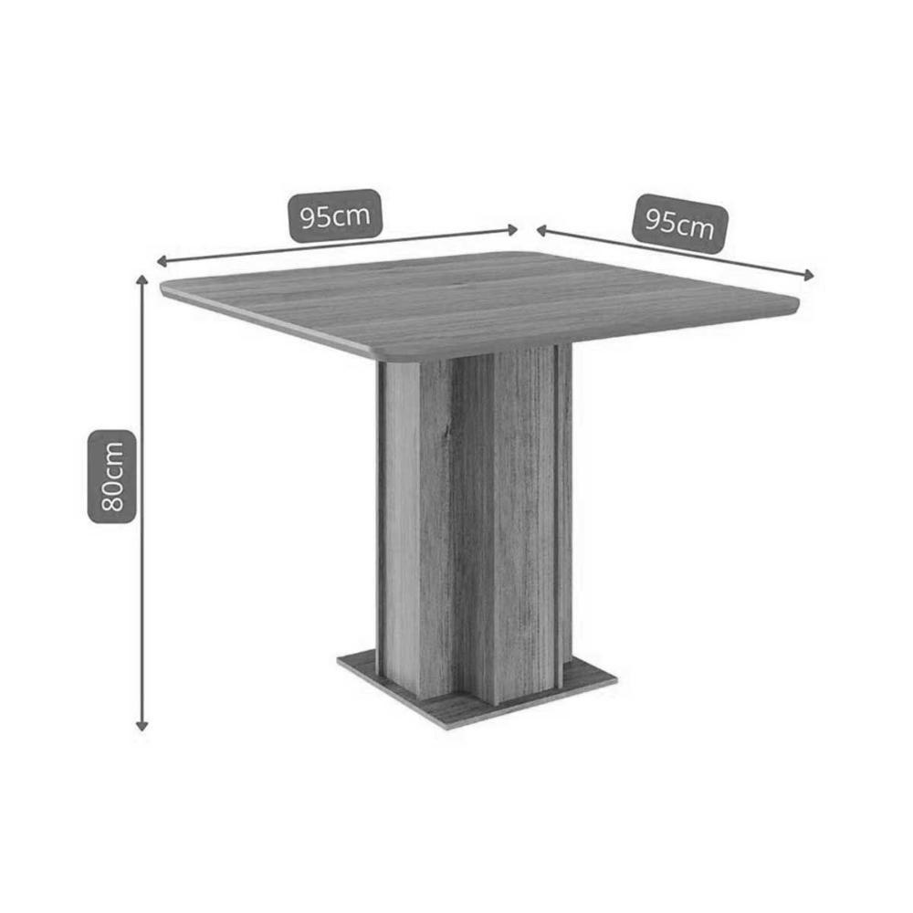 Mesa Multiuso Cozinha Sophia C- Tampo Madeirado 95x95cm Cinamomo - Cimol - 3