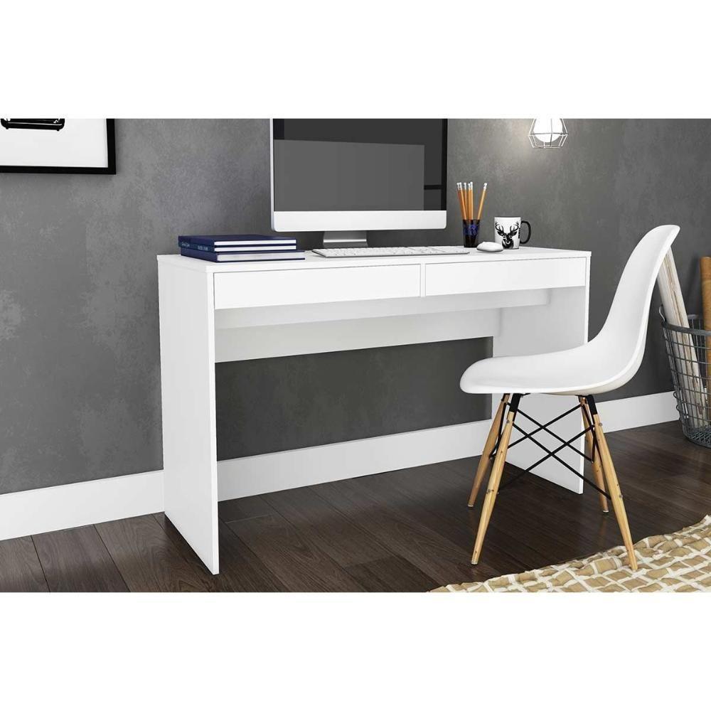 Mesa Computador Casal Msm 439 C- 2 Gavetas Branco - Movelbento - 1