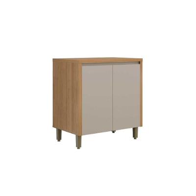 Balcão De Cozinha Modulado C- Tampo Allure C- 2 Portas 80cm Jequitiba-gris Fosco - Linea Brasil