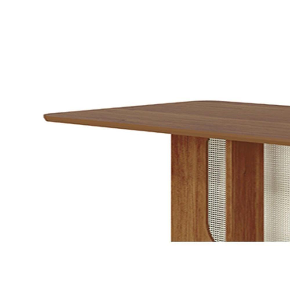 Mesa Multiuso Cozinha Louise C- Tampo Madeirado 160x80cm Cinamomo - Cimol - 4