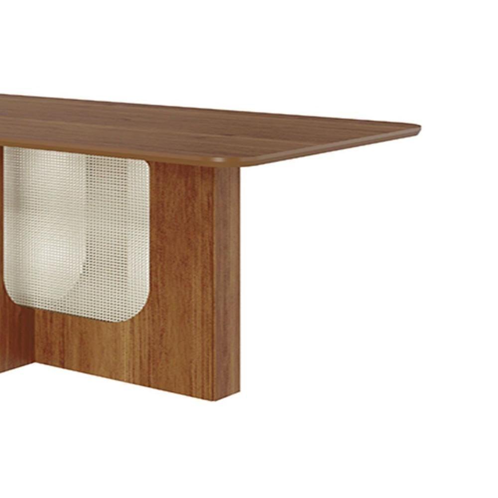 Mesa Multiuso Cozinha Louise C- Tampo Madeirado 160x80cm Cinamomo - Cimol - 5