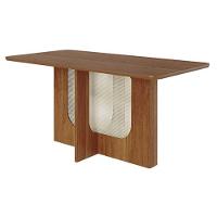 Mesa Multiuso Cozinha Louise C- Tampo Madeirado 160x80cm Cinamomo - Cimol - 1