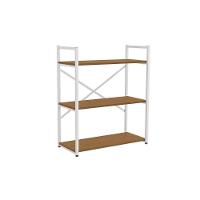 Estante Livreiro Solteiro Industrial Baixa Li007 C- 3 Prateleiras 72x85cm Canela-branco - Kappesberg - 1