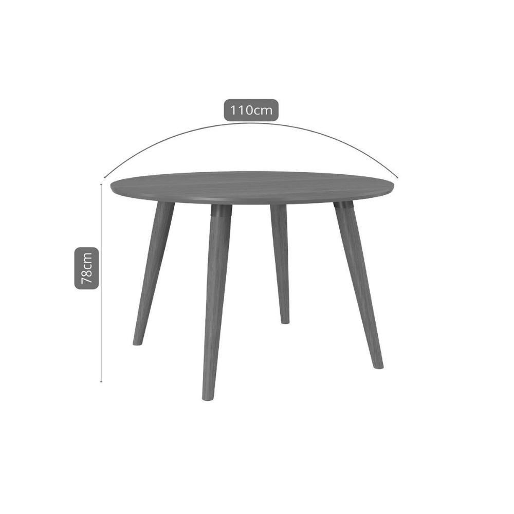 Mesa P- Cozinha Dani C- Tampo Madeirado Redondo 109x109cm Carvalho-cinamomo - Cimol - 3