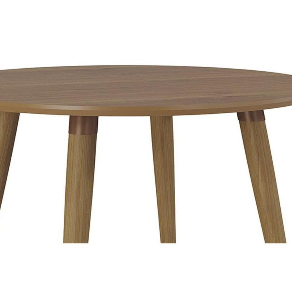 Mesa P- Cozinha Dani C- Tampo Madeirado Redondo 109x109cm Carvalho-cinamomo - Cimol - 6