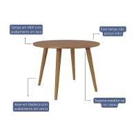 Mesa P- Cozinha Dani C- Tampo Madeirado Redondo 109x109cm Carvalho-cinamomo - Cimol - 2