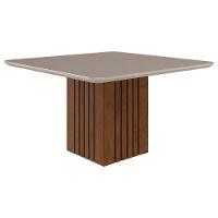 Mesa P- Cozinha Ana C- Tampo Madeirado C- Vidro 130x130cm Cinamomo-off White - Cimol - 7