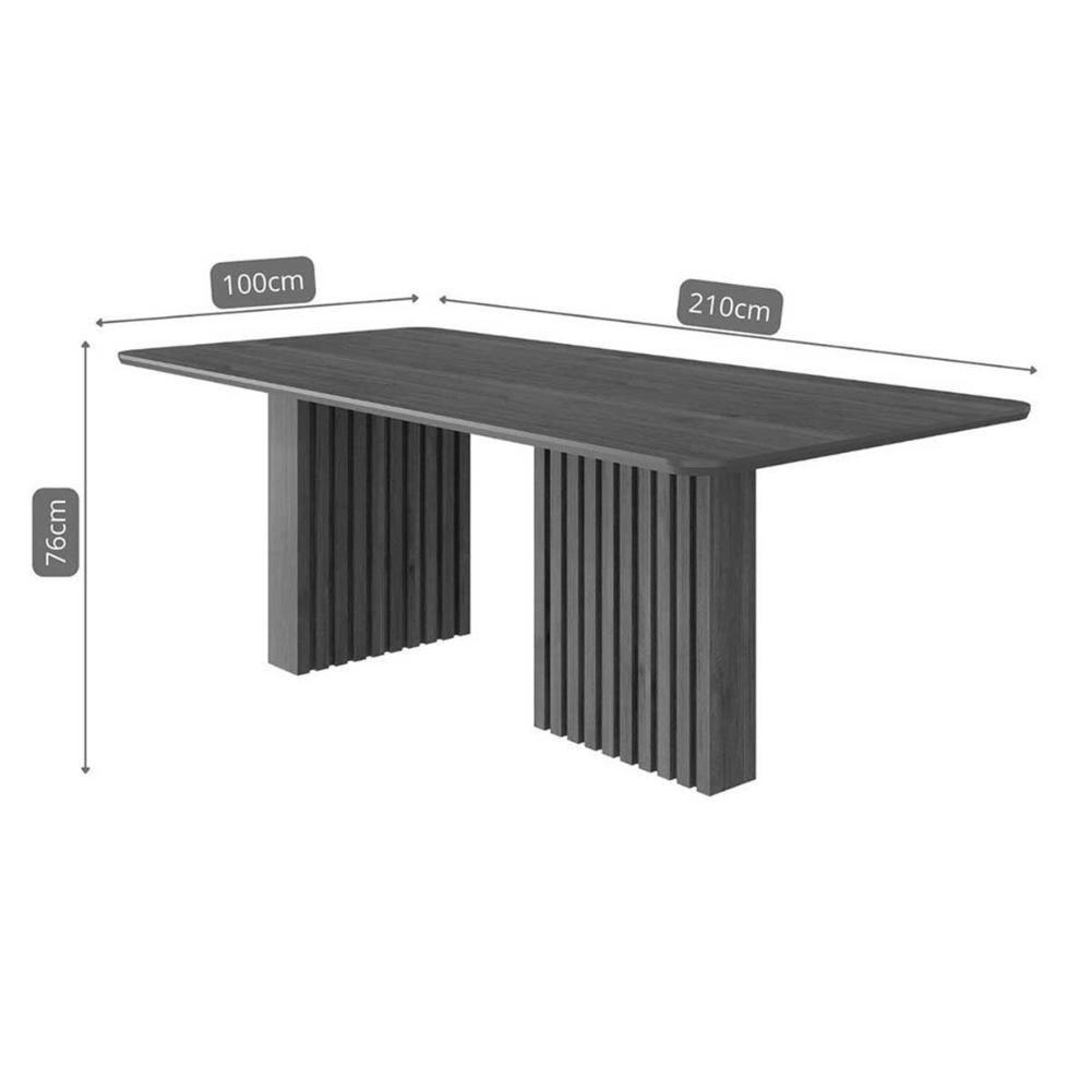 Mesa P- Cozinha Ester C- Tampo Madeirado 210x100cm Cinamomo - Cimol - 3