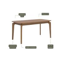 Mesa Multiuso Cozinha Ficus Natuame C- Tampo Madeirado 160x80cm Carvalho-cinamomo - Cimol - 2