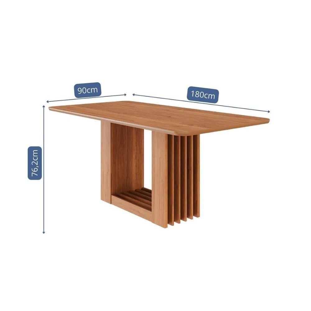 Mesa P- Cozinha Ariela C- Tampo Madeirado 180x90cm Cinamomo - Cimol - 3