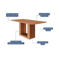Mesa P- Cozinha Ariela C- Tampo Madeirado 180x90cm Cinamomo - Cimol - 2