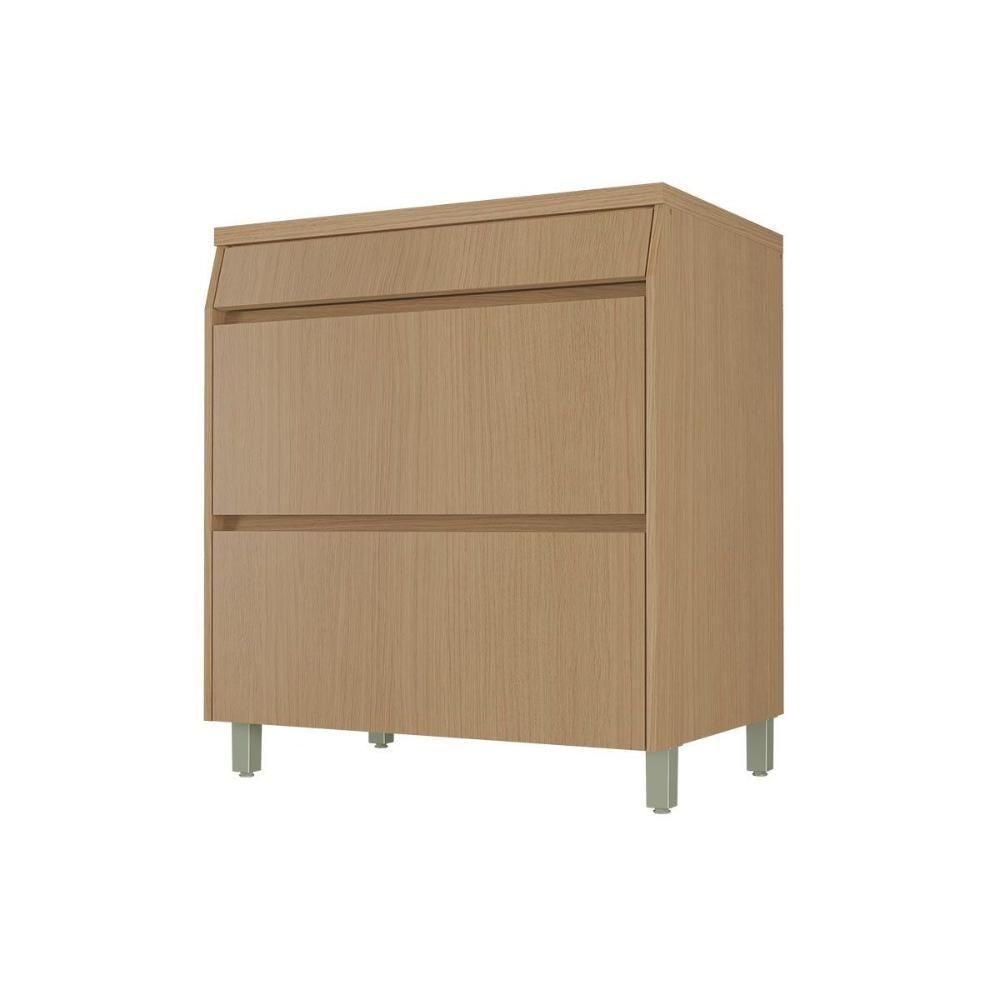 Balcão De Cozinha Modulado C- Tampo Simone Mendes C- 1 Porta E 1 Gaveta 80cm Carvalho-greice - Nesher - 1