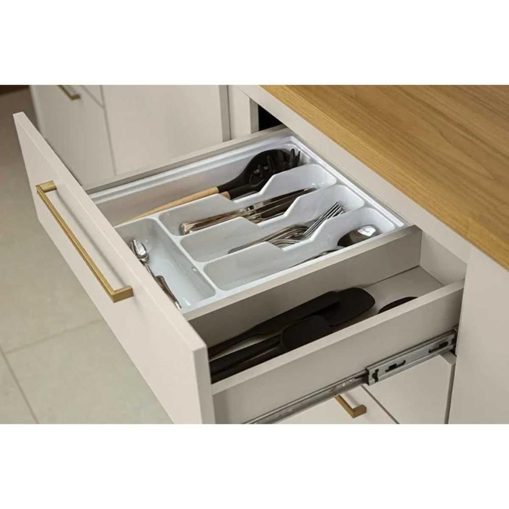 Balcão De Cozinha Modulado C- Tampo Atena C- 1 Porta E 3 Gavetas 120cm Jequitiba-off White Fosco - Linea Brasil - 7