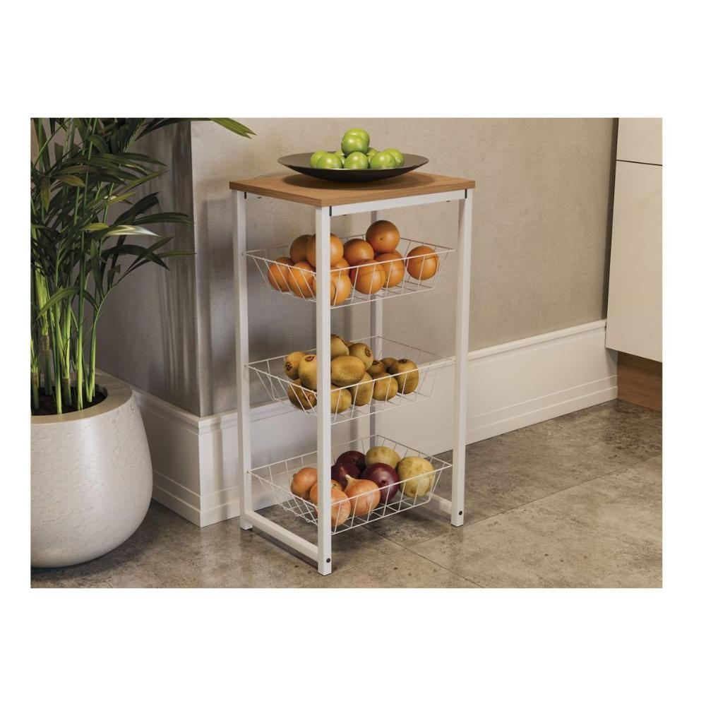 Balcão Multiuso Cozinha Fruteira Crome Indrustrial Li035 Canela-branco - Kappesberg - 6