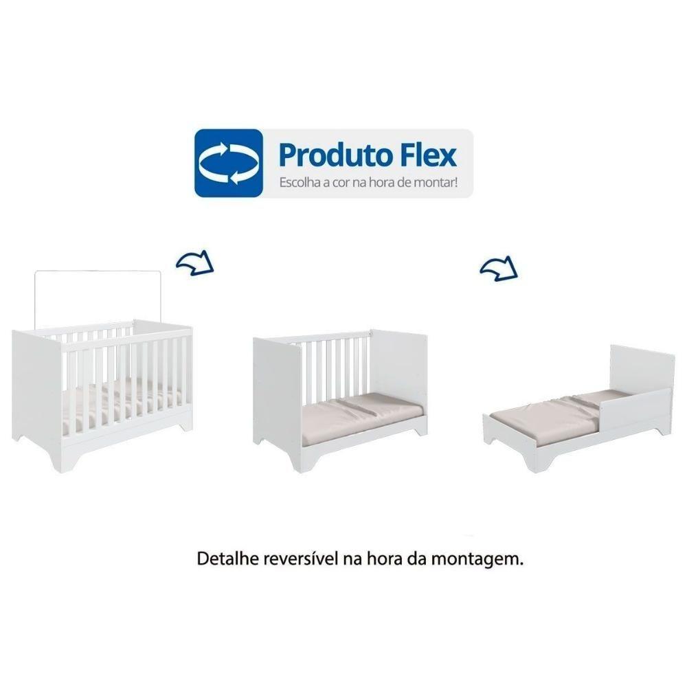 Berço - Mini Cama Infantil Popy Retrô 3 Em 1 Branco-amendoa - Peroba - 3