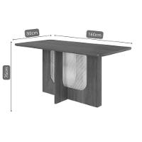 Mesa P- Cozinha Louise C- Tampo Madeirado 160x80cm Cinamomo - Cimol - 3