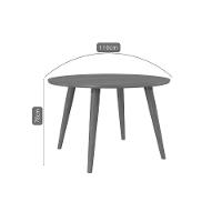 Mesa Multiuso Cozinha Dani C- Tampo Madeirado Redondo 109x109cm Carvalho-cinamomo - Cimol - 3