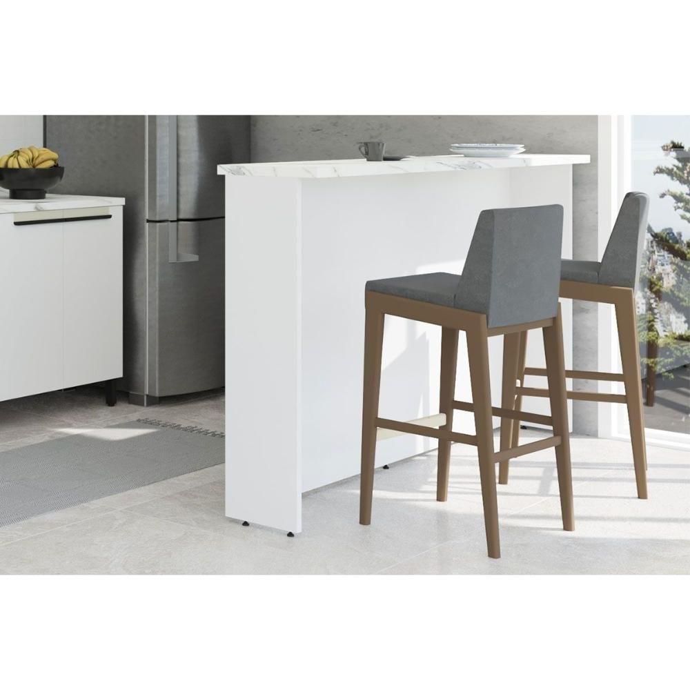 Bancada Ilha Cozinha Ph 3069 Manhattan 200cm Branco-cinza Argila - Herval - 4