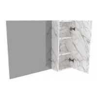 Armário De Banheiro C- Espelho Bn3602 1 Porta 80cm Marmore Lunar-verde Mar - Tecno Mobili - 2