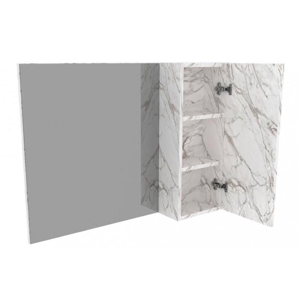Armário P- Banheiro C- Espelho Bn3602 C- 1 Porta 80cm Marmore Lunar-verde Mar - Tecno Mobili - 2