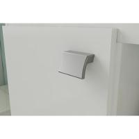 Bancada De Banheiro Balcão Suspenso Lótus-bia C- Cuba 55cm E Armário C- Espelho Branco-preto - Mgm - 8