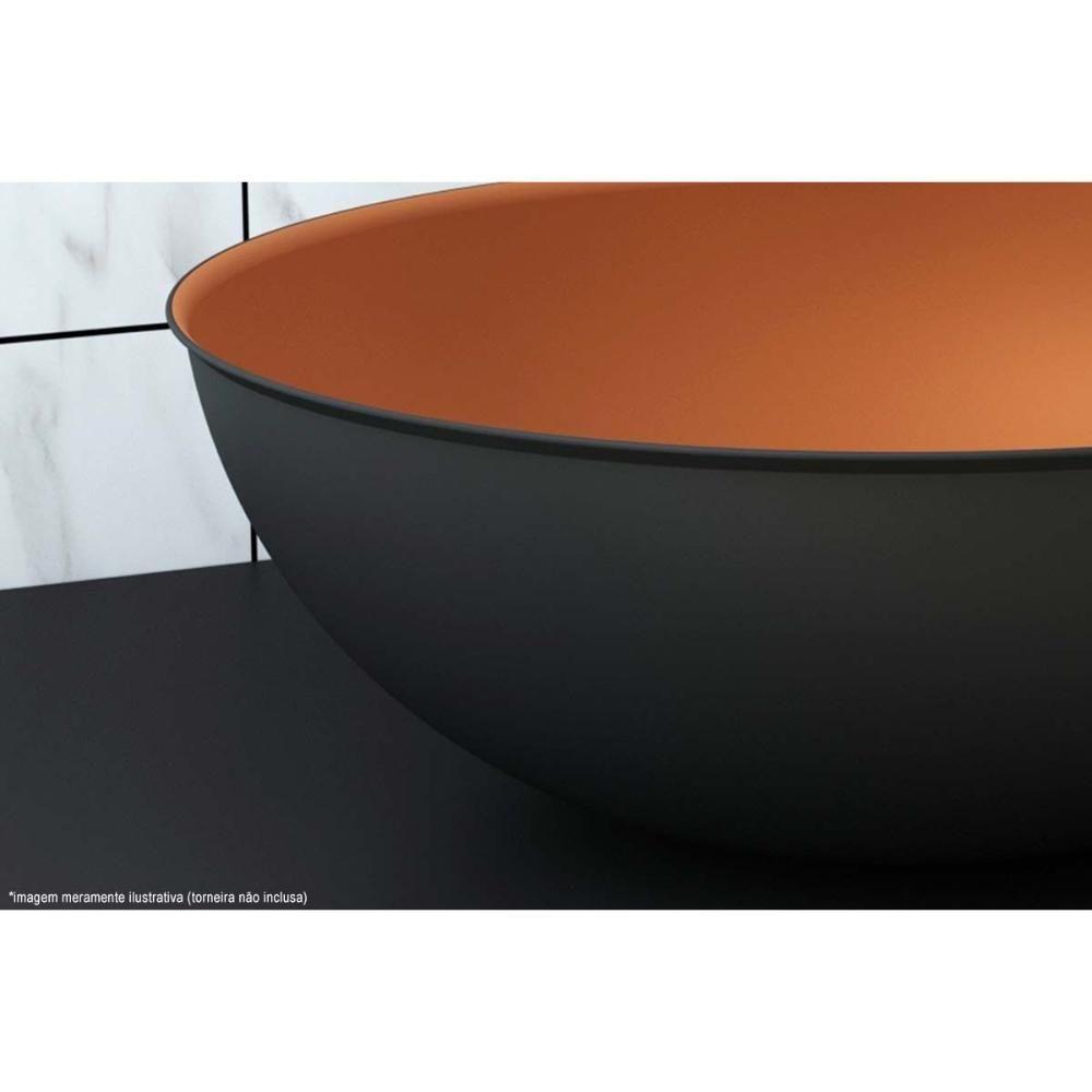 Cuba P- Pia De Banheiro De Sobrepor Bn3674 33cm Cobre-preto - Tecno Mobili - 4