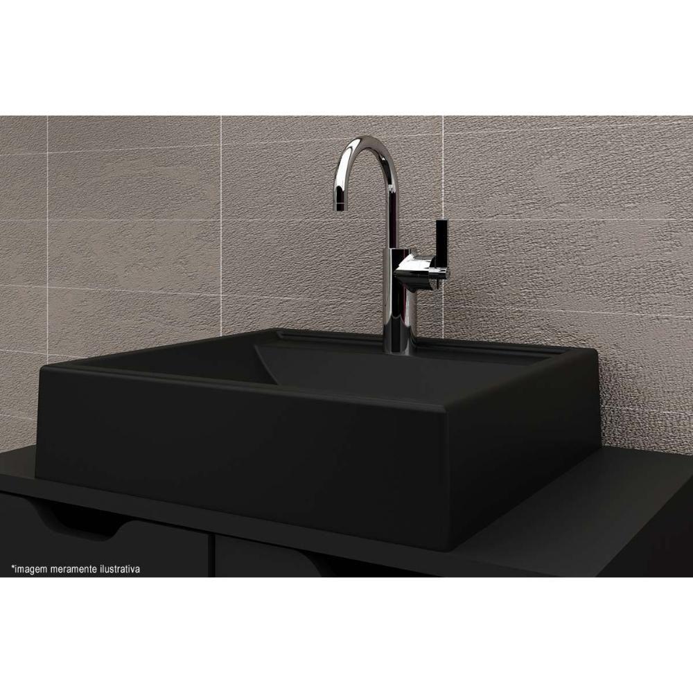 Cuba P- Pia De Banheiro De Sobrepor Bn3657 40x38cm Preto - Tecno Mobili - 4