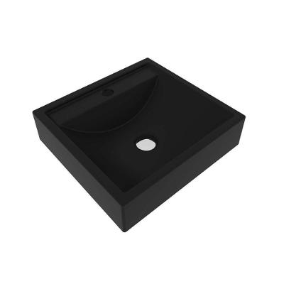 Cuba P- Pia De Banheiro De Sobrepor Bn3657 40x38cm Preto - Tecno Mobili