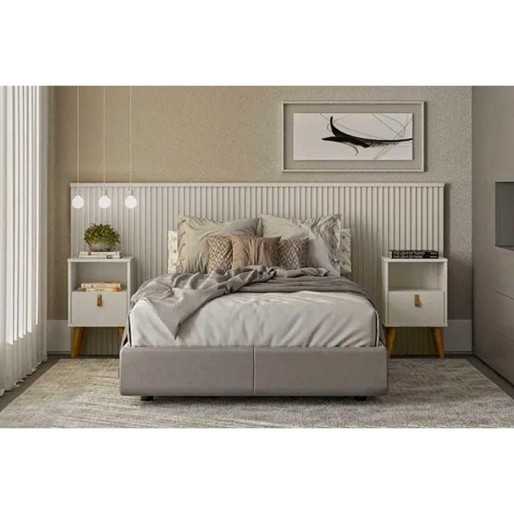 Cabeceira Cama Box Madeirado Laranjeiras 240cm Off White - Linea Brasil - 6