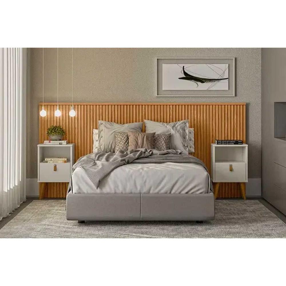 Cabeceira Cama Box Madeirado Laranjeiras 240cm Off White - Linea Brasil - 7