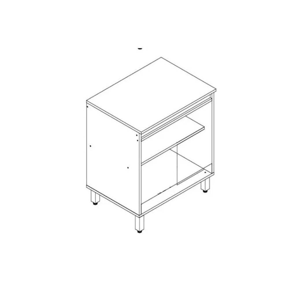 Balcão De Cozinha C- Tampo Rebeca C- 2 Portas 80cm Mel-off White - Movelbento - 2