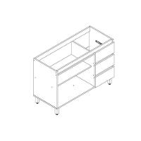 Balcão De Cozinha Rebeca C- 2 Portas E 3 Gavetas S- Tampo 120cm Mel-off White - Movelbento - 2