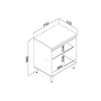Balcão De Cozinha C- Tampo Rebeca C- 2 Portas 70cm Mel-off White - Movelbento - 3