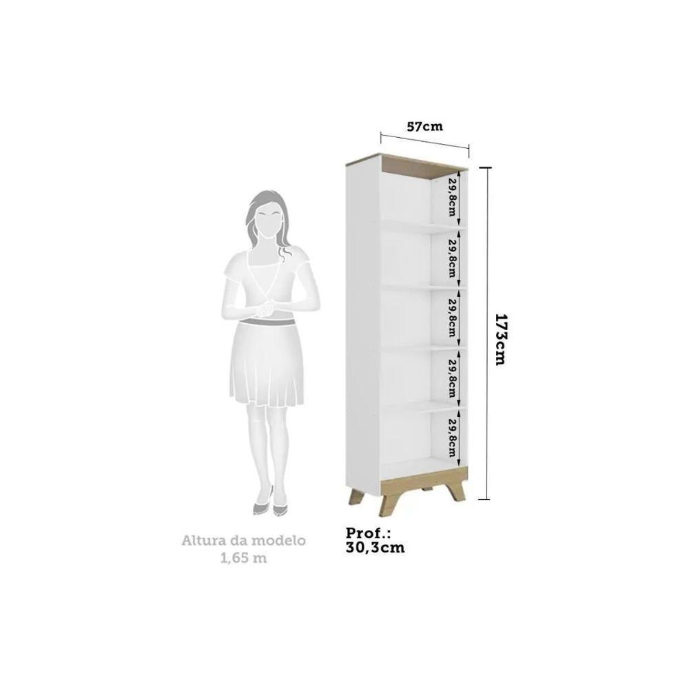 Estante Infantil 2867 C- 4 Prateleiras Branco-amendoa - Peroba - 2