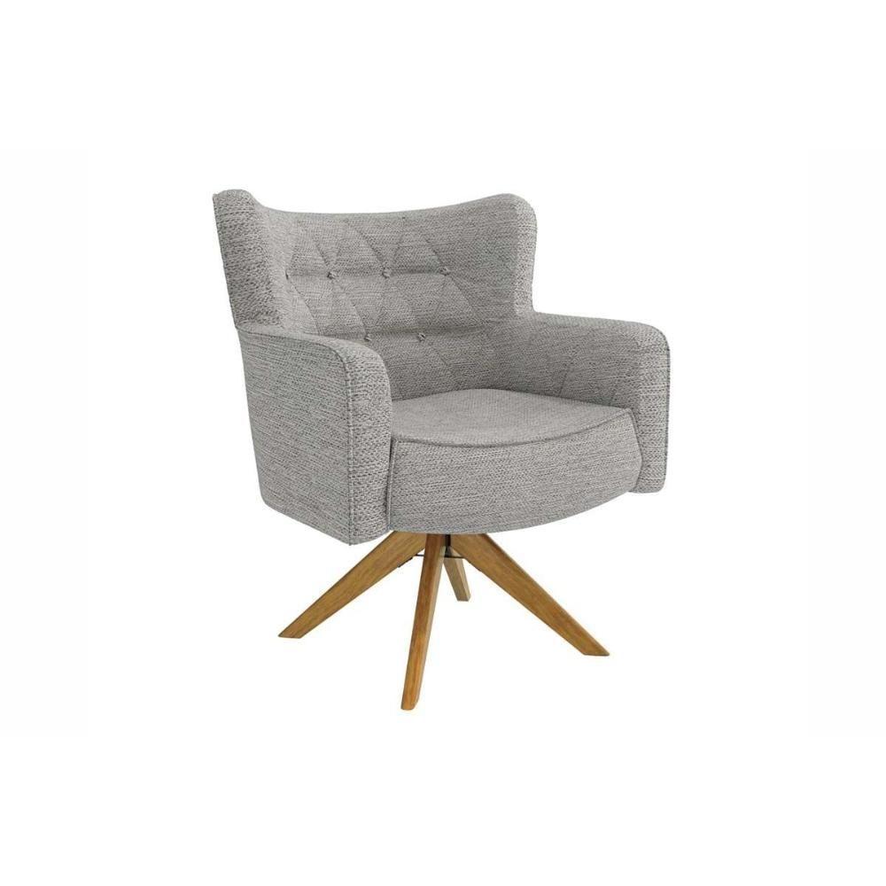 Poltrona Decorativa P- Sala Olga 1p001ca 1 Un Carvalho-linho Cinza - Kappesberg - 1