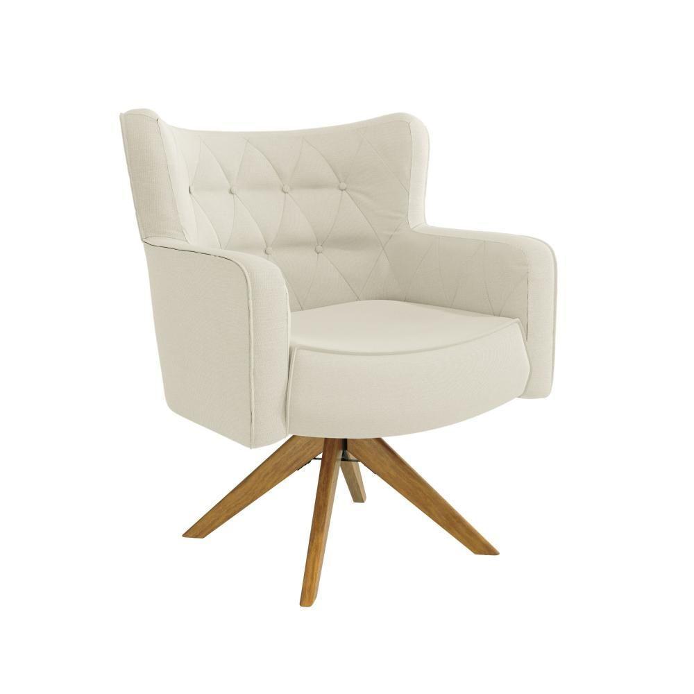 Poltrona Decorativa P- Sala Olga 1p001ca 1 Un Carvalho-linho Cinza - Kappesberg - 3