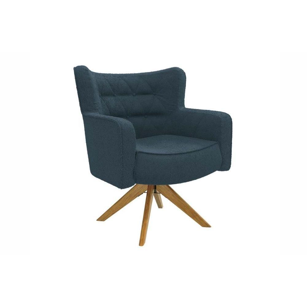 Poltrona Decorativa P- Sala Olga 1p001ca 1 Un Carvalho-bouclé Azul - Kappesberg - 1