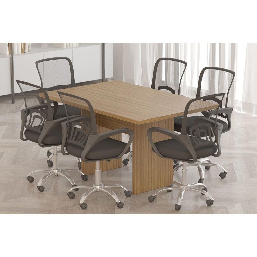 Mesa De Escritório Diretor Reunião Me4191 Amêndoa - Tecno Mobili - 4