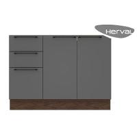 Balcão De Cozinha Amsterdam Ph 3146 C- 2 Portas E 3 Gavetas S- Tampo 120cm Avela - Herval