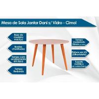 Conjunto: Mesa Sala Jantar Dani Tampo Madeirado 110cm E 4 Cadeiras Fernanda Madeirado-off White - Nature-madeirado-suede N - Cimol - 3