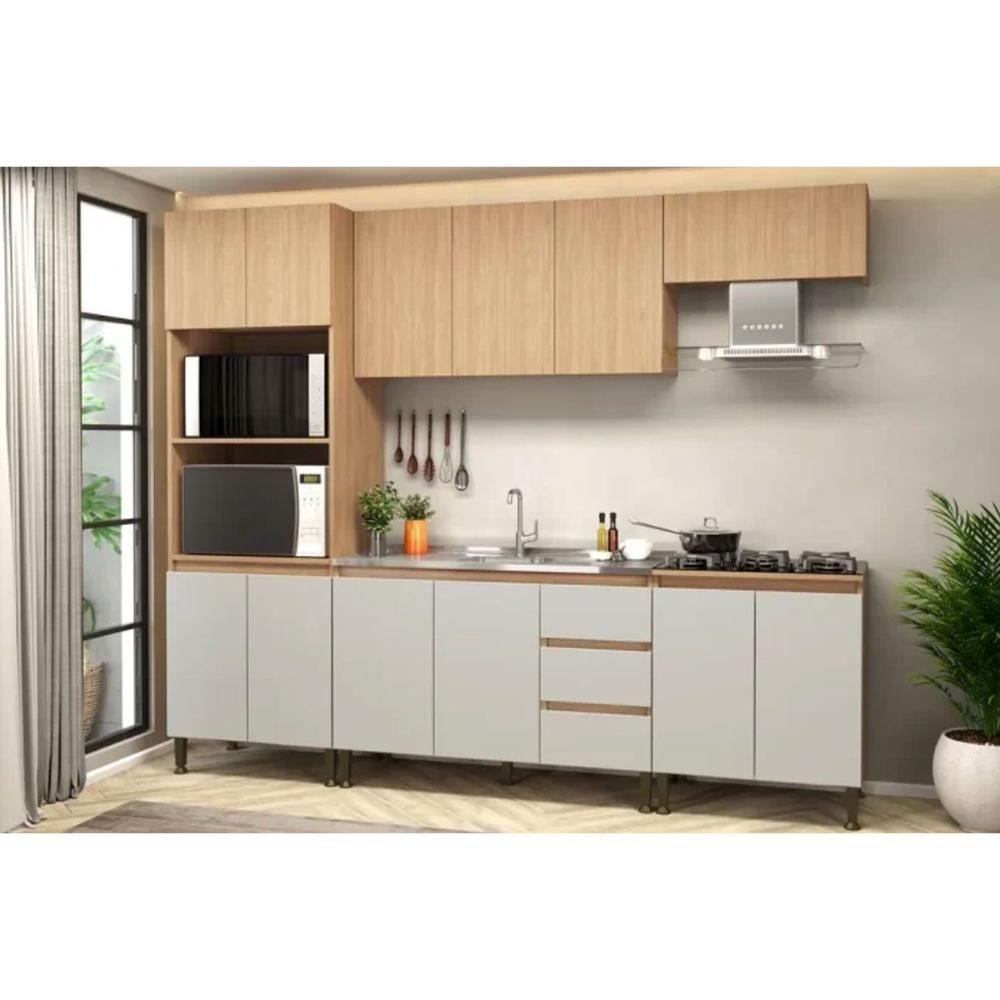 Balcão De Cozinha Modulado C- Tampo Rebeca C- 2 Portas 70cm Mel-off White - Movelbento - 4