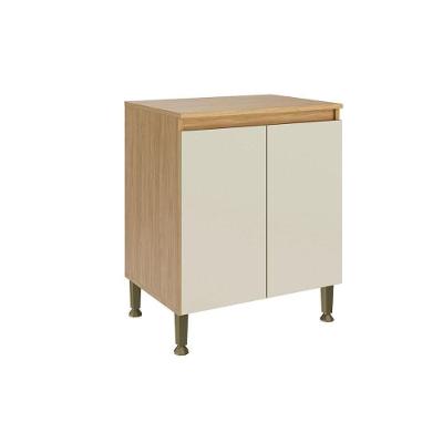Balcão De Cozinha Modulado C- Tampo Rebeca C- 2 Portas 70cm Mel-off White - Movelbento
