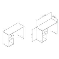 Mesa De Computador Solteiro Msm 412 C- 2 Gavetas Branco - Movelbento - 2