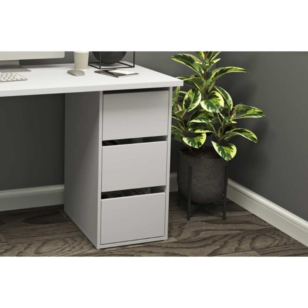 Mesa Computador Casal Mb 1035 C- 3 Gavetas Branco - Movelbento - 5