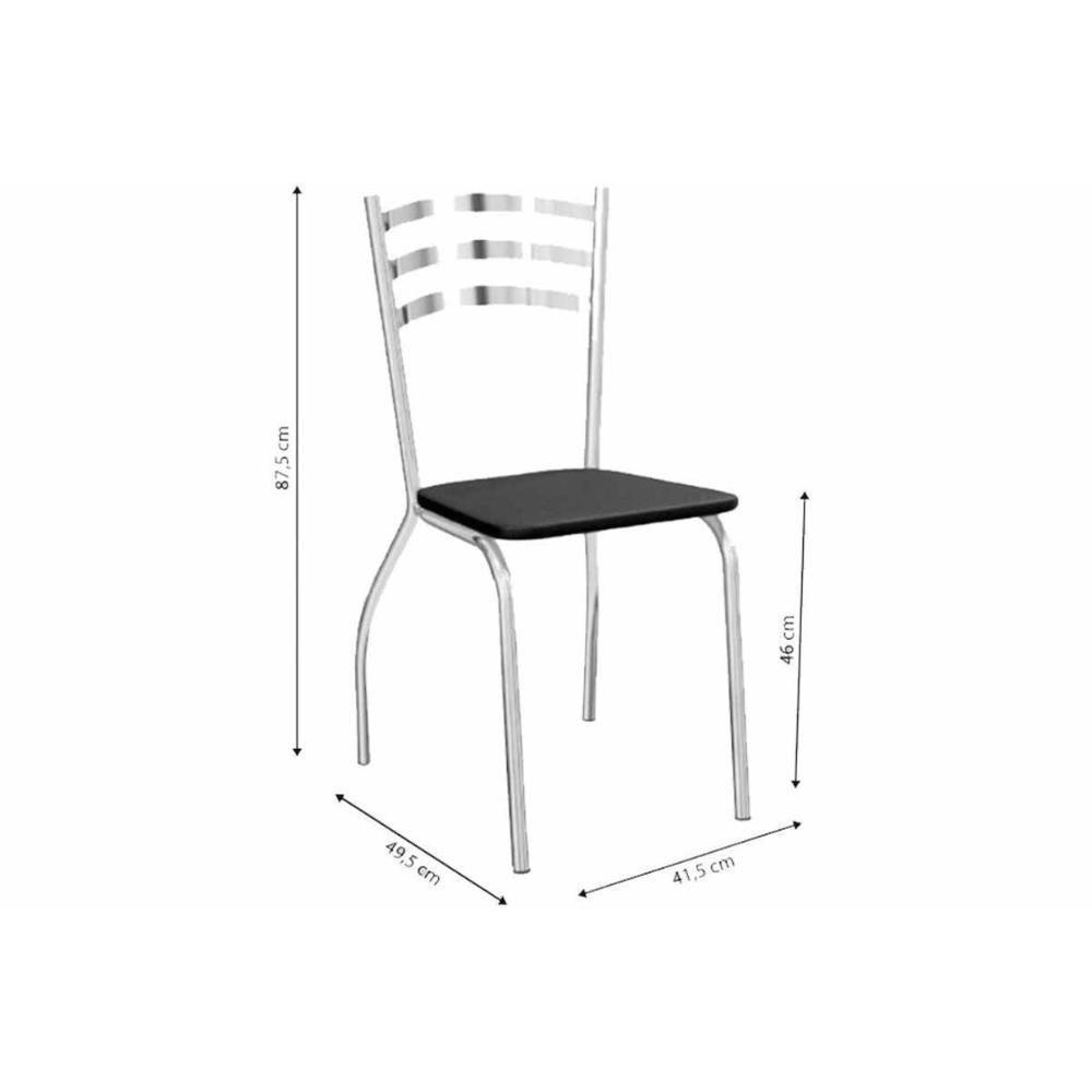 Conjunto: Mesa Sala Jantar Iguaçu C- Tampo De Madeira 1.60cm + 6 Cadeiras Portugal Cromada-branco 106 - Kappesberg - 5