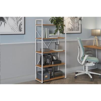 Estante Livreiro De Escritório Industrial Alta Li006 Aço C- 5 Prateleiras 72x152cm Canela-branco - Kappesberg