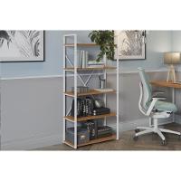 Estante Livreiro De Escritório Industrial Alta Li006 Aço C- 5 Prateleiras 72x152cm Canela-branco - Kappesberg - 1