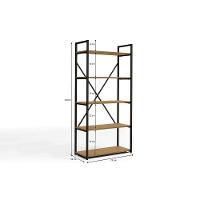 Estante Livreiro De Escritório Industrial Alta Li006 Aço C- 5 Prateleiras 72x152cm Canela-branco - Kappesberg - 3