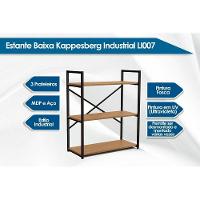 Estante Livreiro De Escritório Industrial Baixa Li007 C- 3 Prateleiras 72x85cm Canela-branco - Kappesberg - 3
