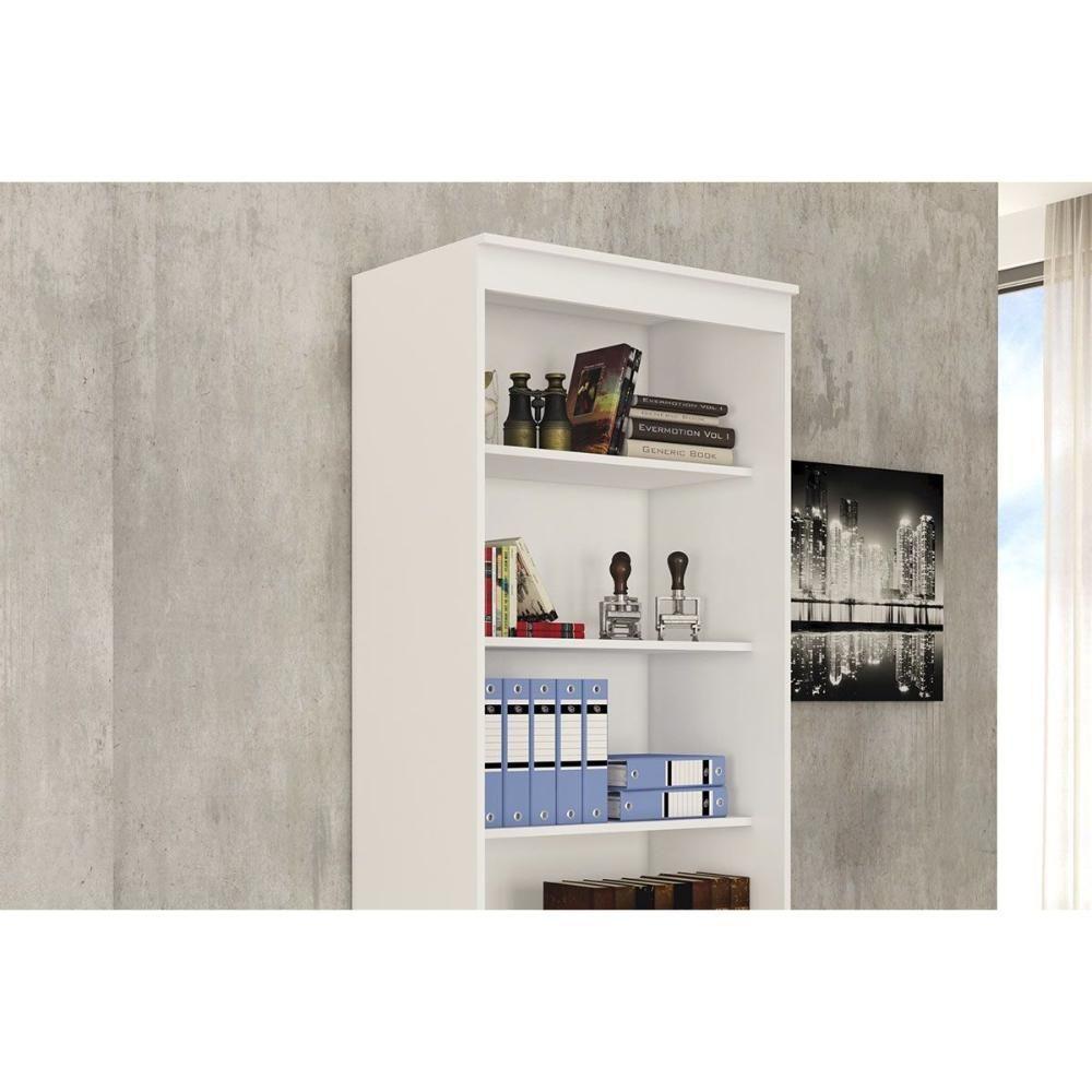 Estante De Livros Esm 216 C- 2 Gavetas Branco - Movelbento - 3